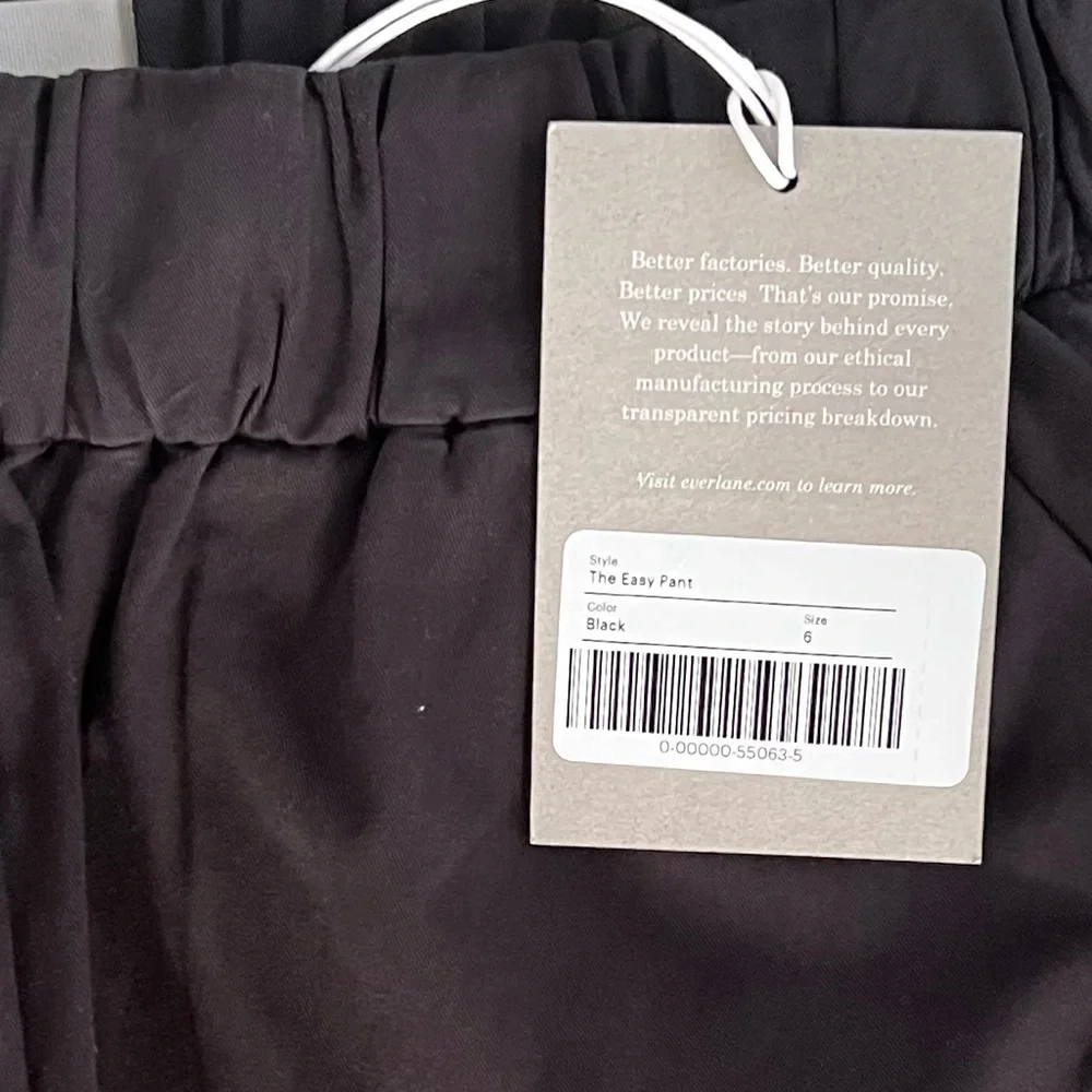Everlane Womens Pull On Pant Size 6 Black High Waist Straight Leg Organic Cotton - Picture 11 of 15